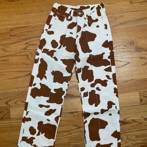 SHEIN High Waisted Cow Print Jeans